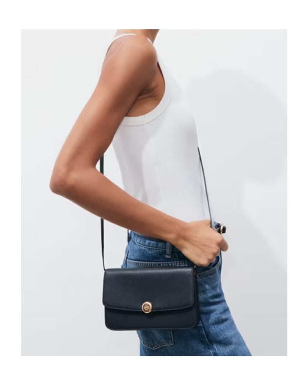 Tory Burch Black Romy Flap Crossbody