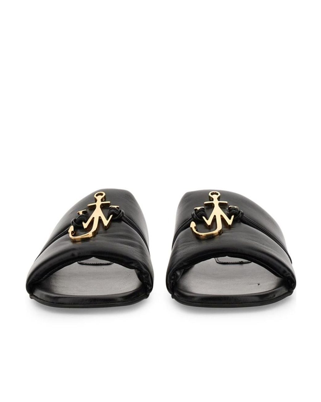 J.W. Anderson Black Jw Anderson Jw Anchor Plaque Slip-On Sandals