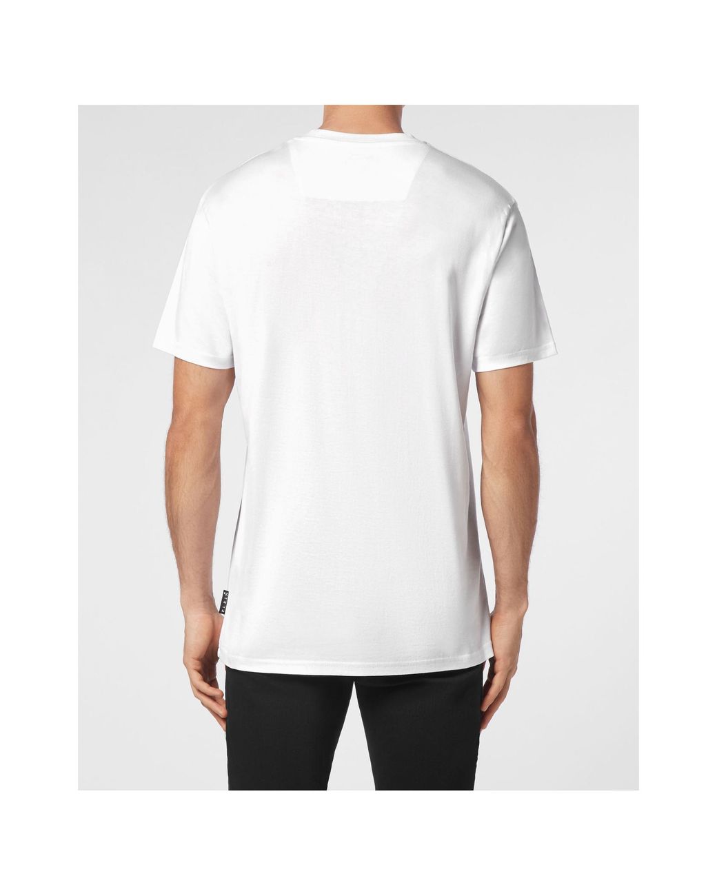 Philipp Plein White Logo-Patch Cotton T-Shirt for men