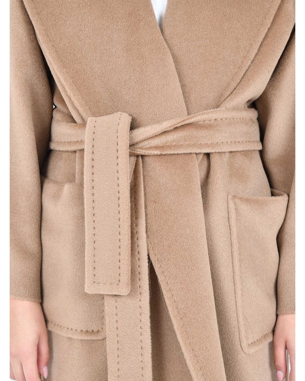 Max Mara Blue Studio Cloruro Tie-Waisted Coat