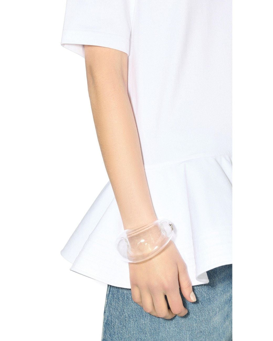 Alaïa White Open-Ended Bracelet
