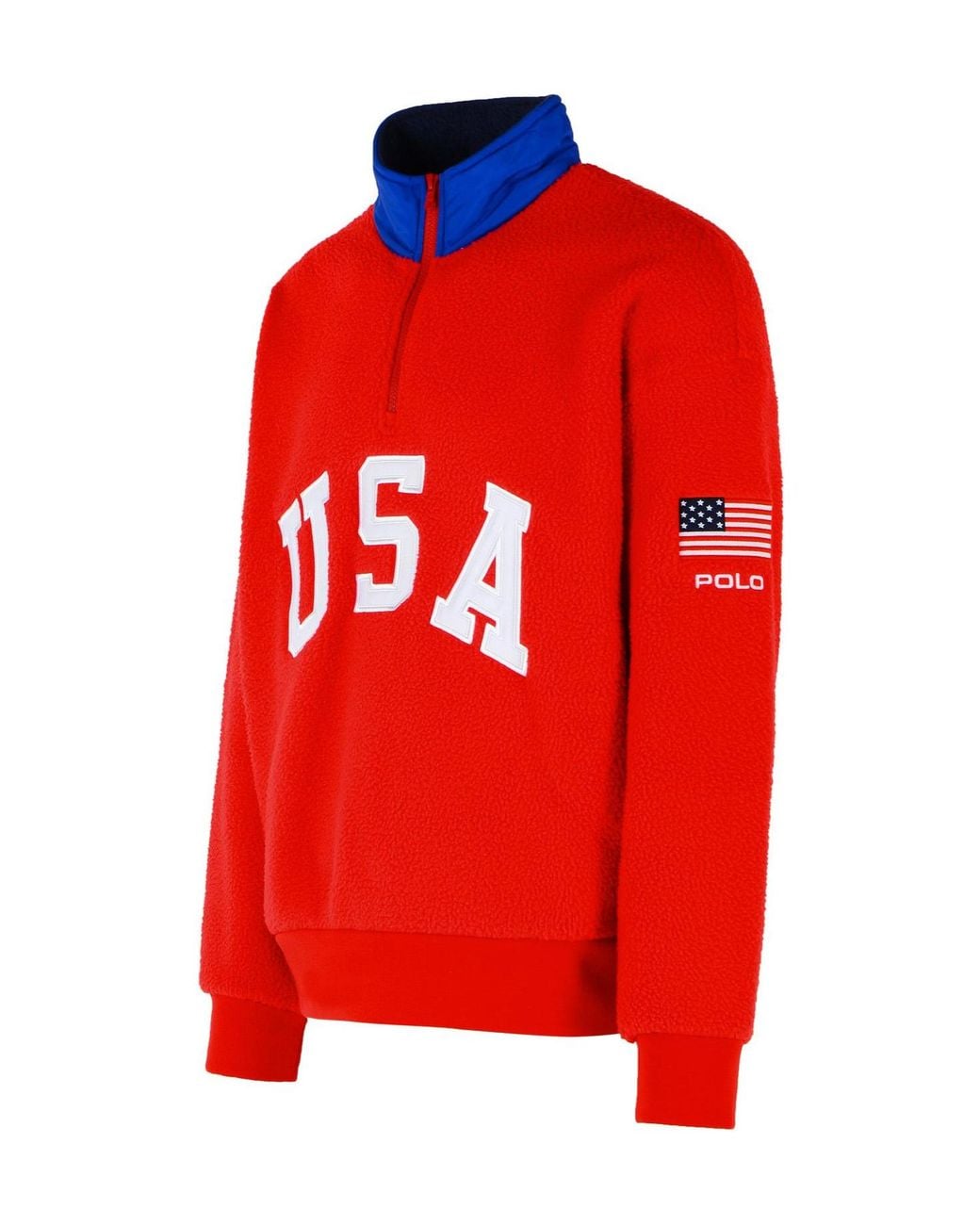 Polo Ralph Lauren Red Usa Teddy Zip Sweatshirt for men