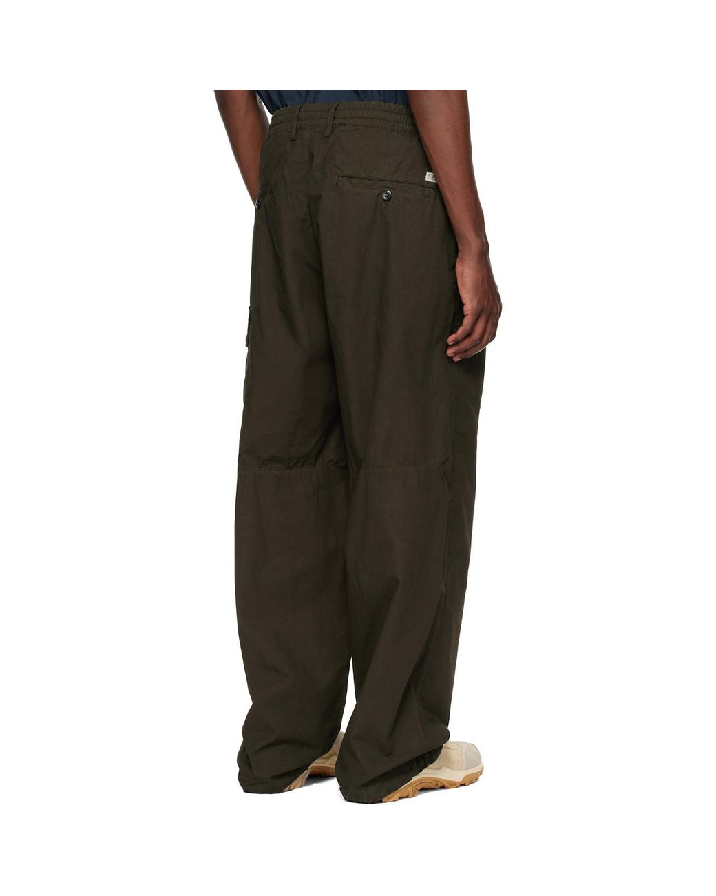 C P Company Green Wide-Leg Cargo Pants for men