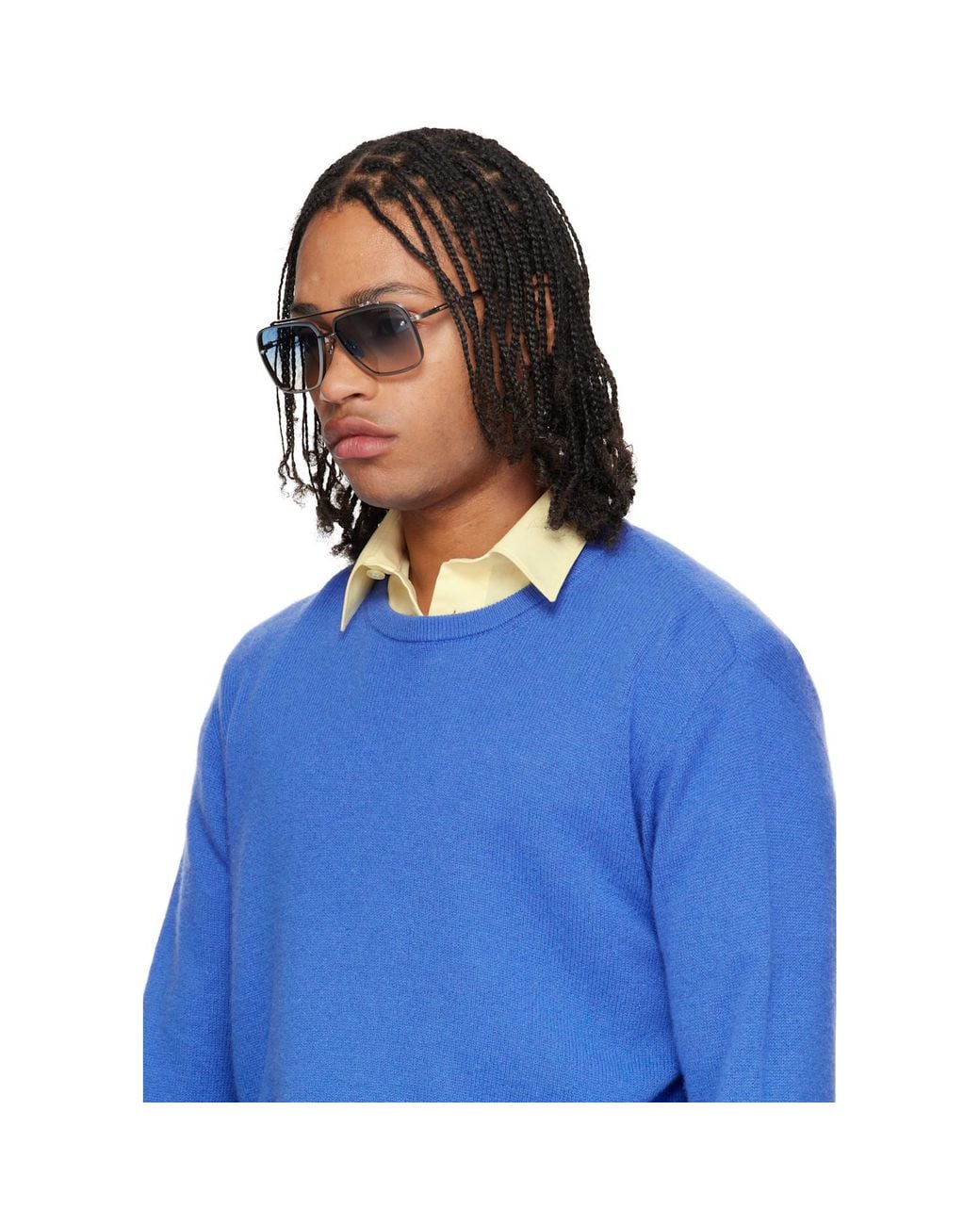 Dita Eyewear Blue Mach-Six Square-Frame Sunglasses for men