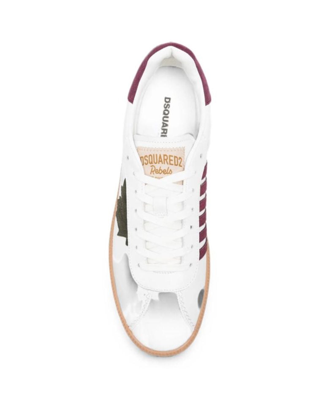 DSquared² White Rebel Stripe Low-Top Sneakers for men