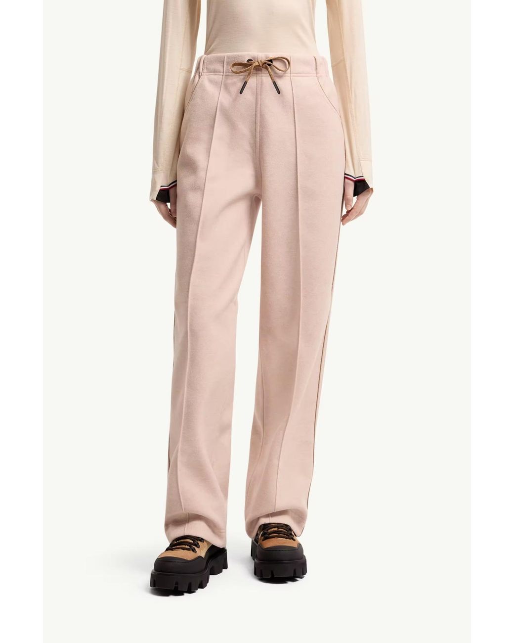 Moncler Pink Grenoble Drawstring Flannel Pants
