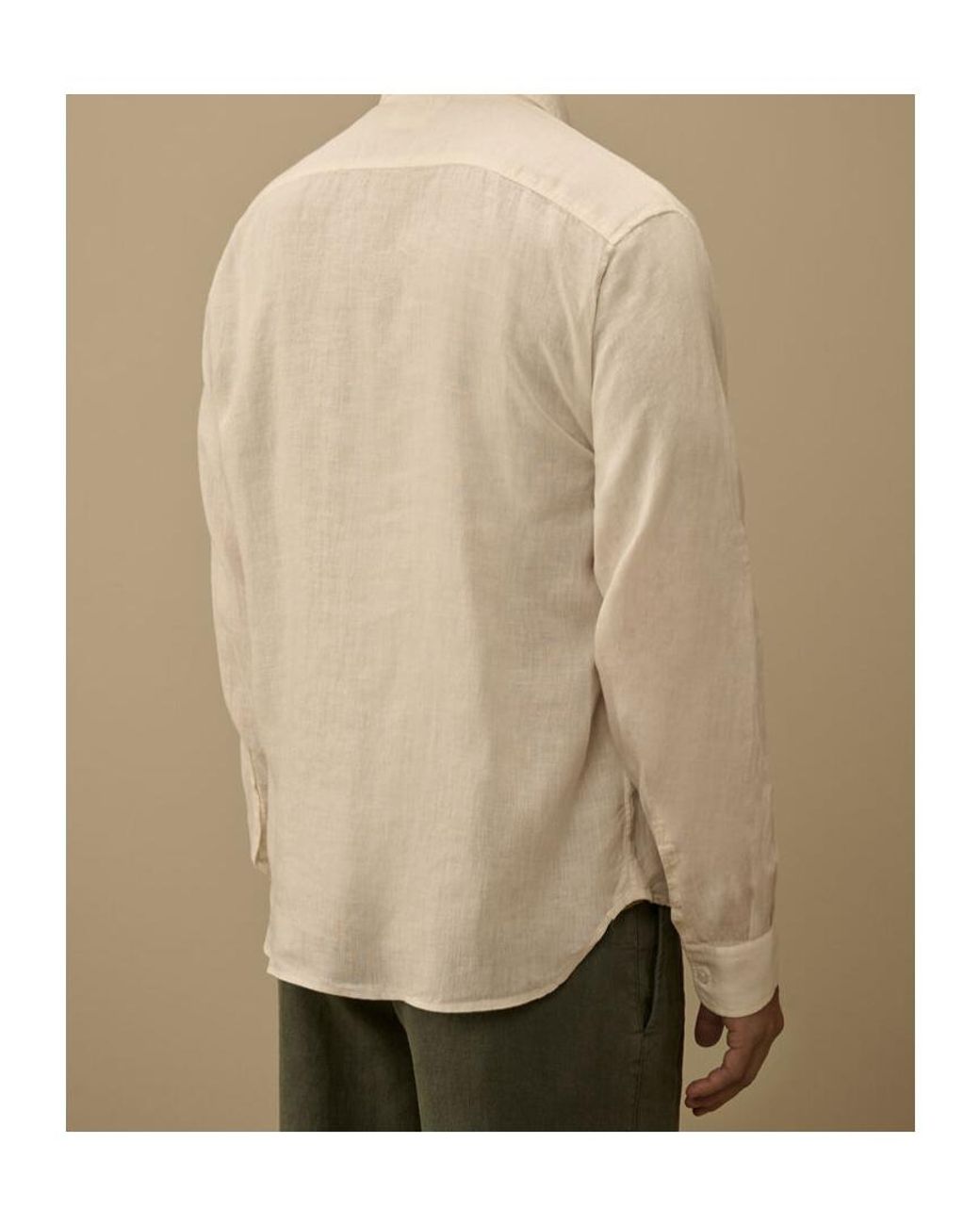 C P Company Natural Button-Up Long-Sleeved Shirt for men
