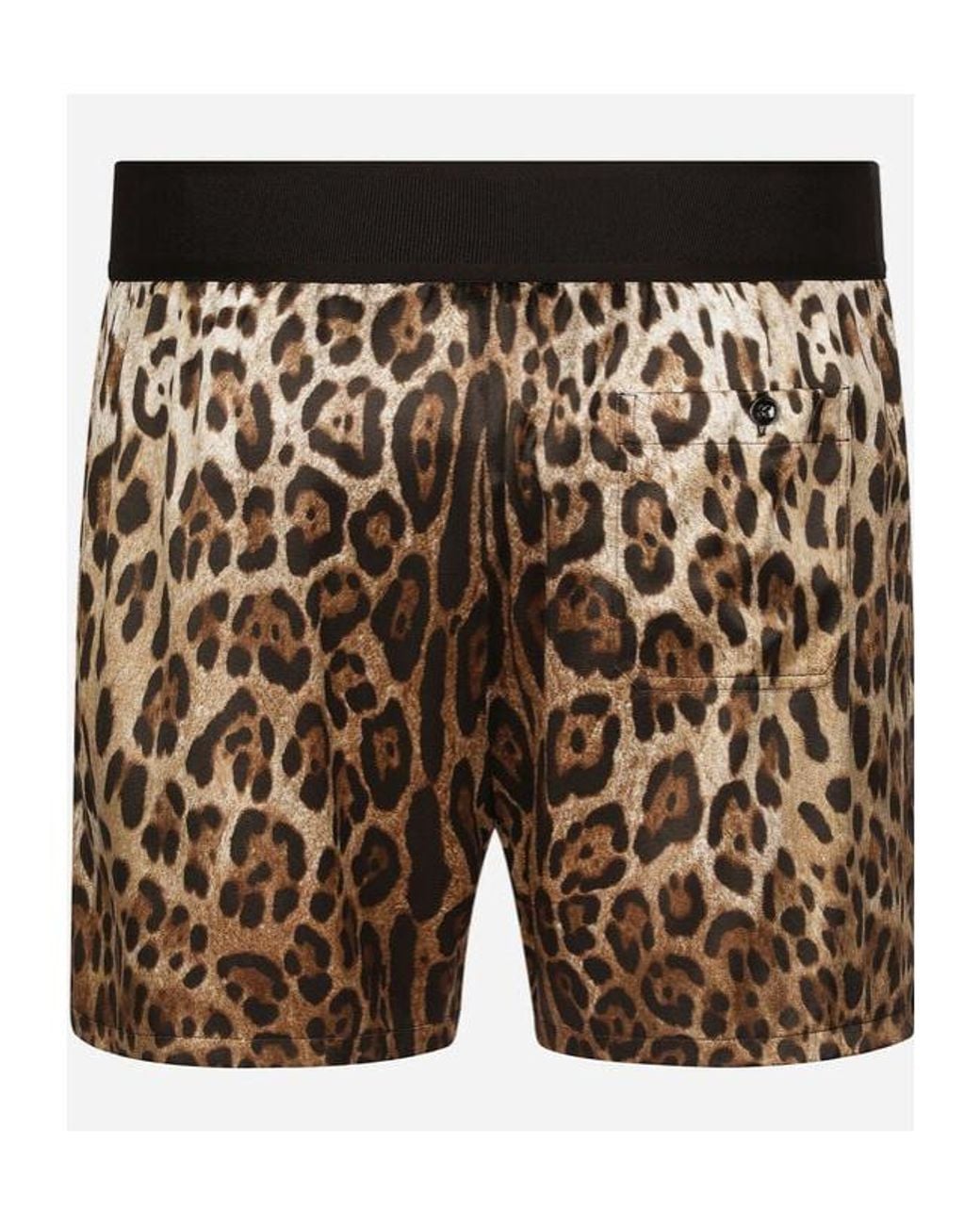 Dolce & Gabbana Black Leopard-Printed Shorts for men