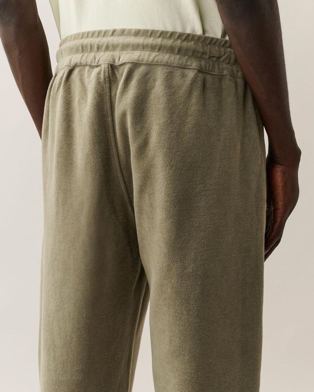 C P Company Green Brushed Emerized Diagonal Fleece Cargo Lens Sweatpants for men