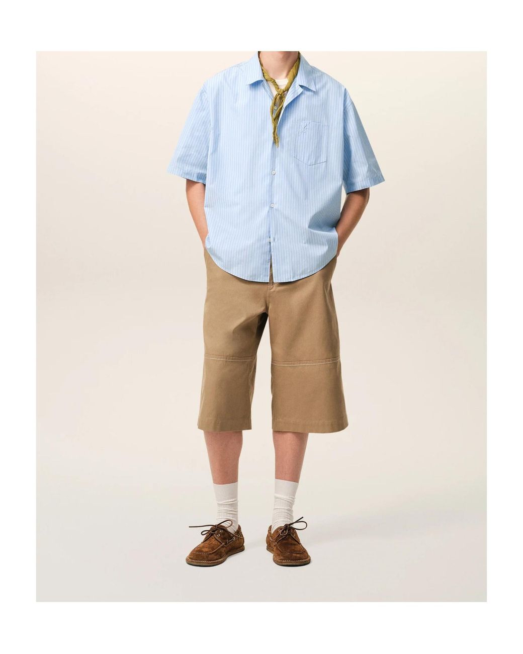 AMI Blue Ami Short Sleeve Ami De Coeur Boxy Shirt for men