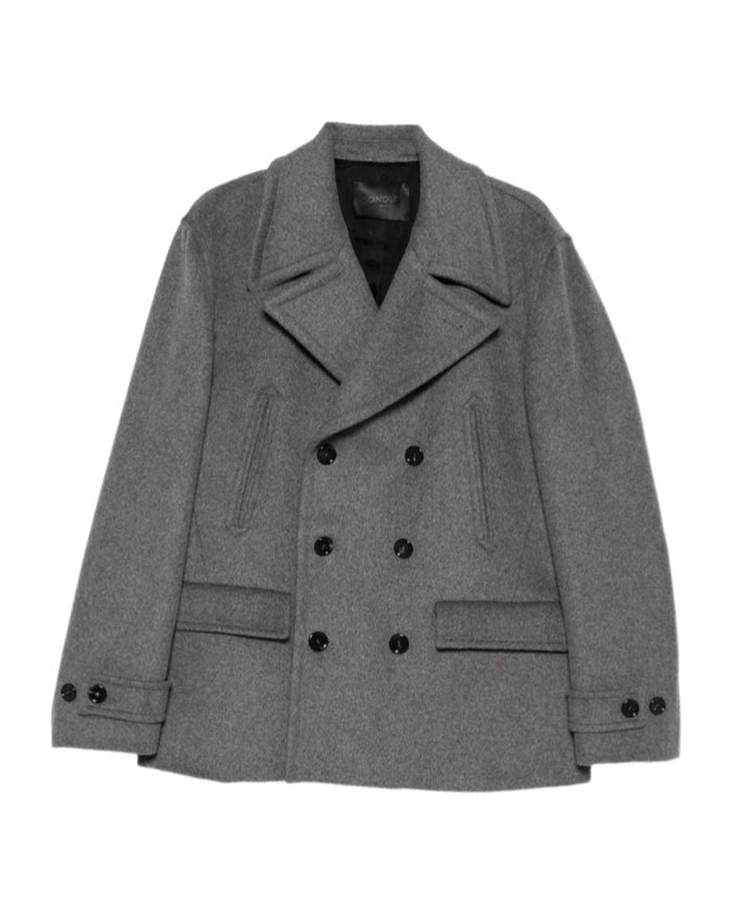 Dondup Gray Double-Breasted Long-Sleeve Blazer for men