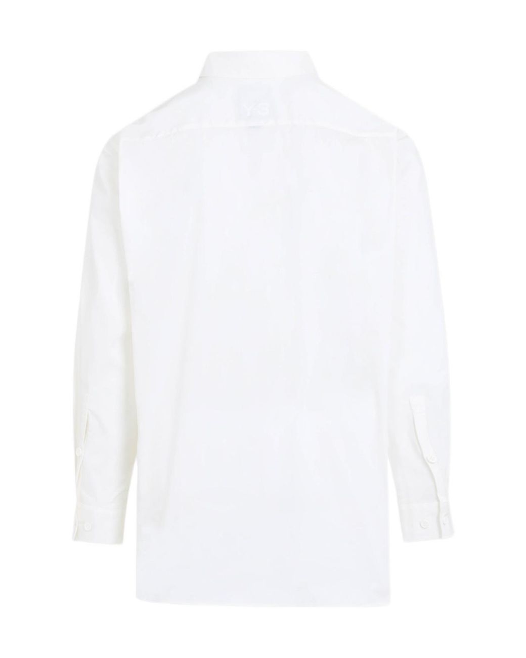 Y-3 White Long-Sleeved Straight Hem Shirt for men