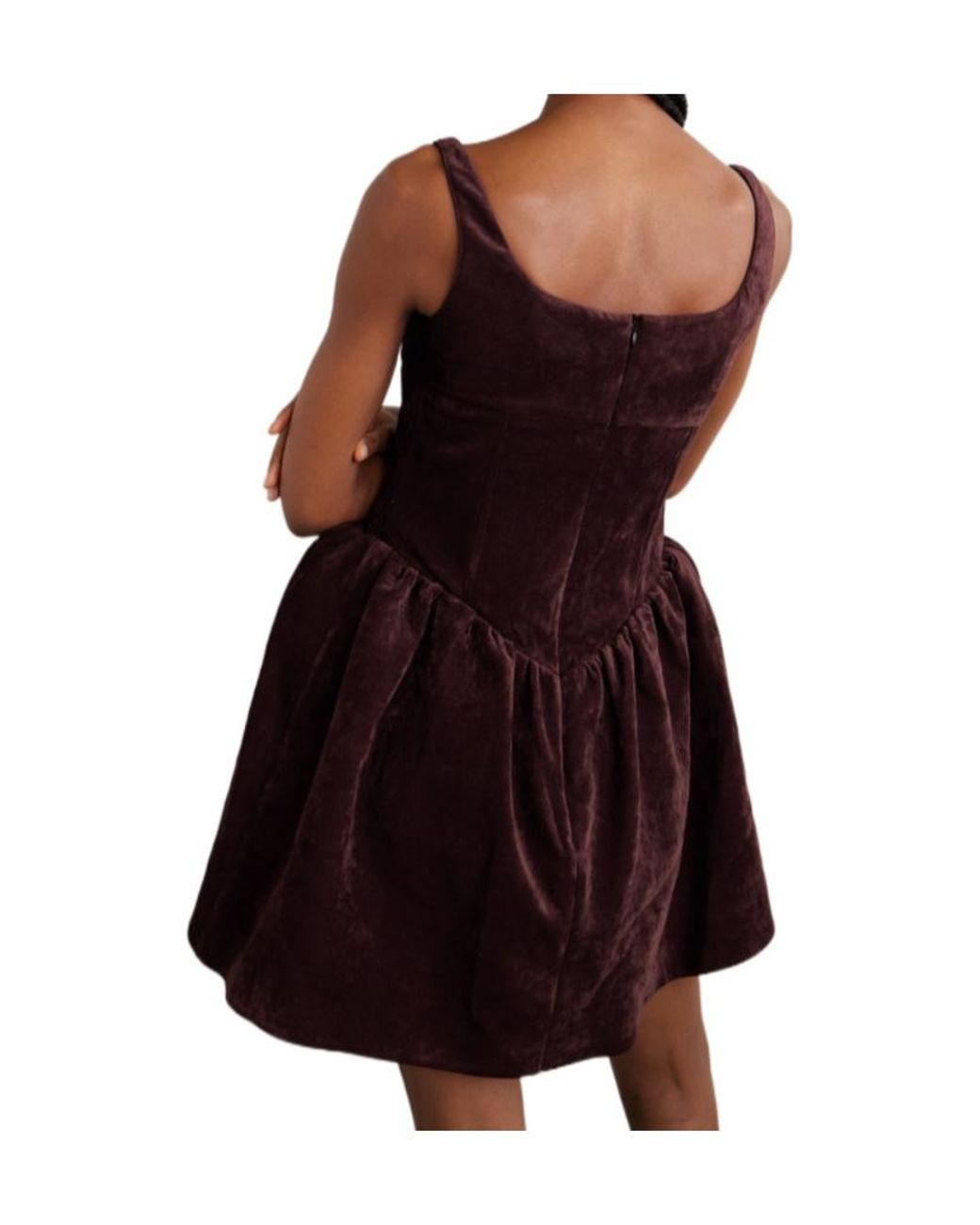 ShuShu/Tong Red Embellished Velvet Mini Dress
