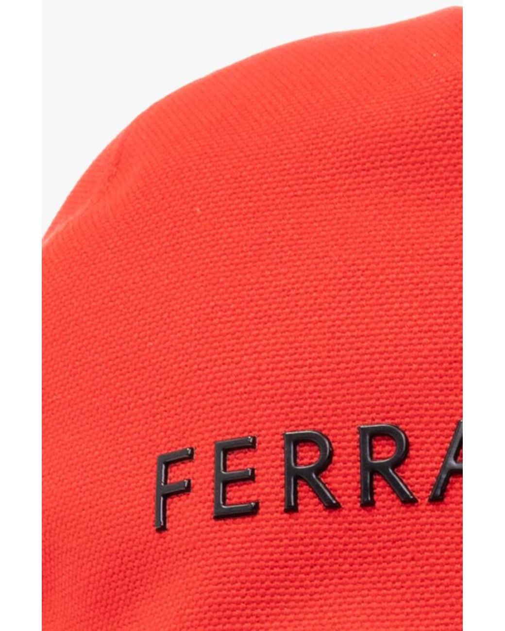 Ferragamo Red Logo Baseball Cap for men