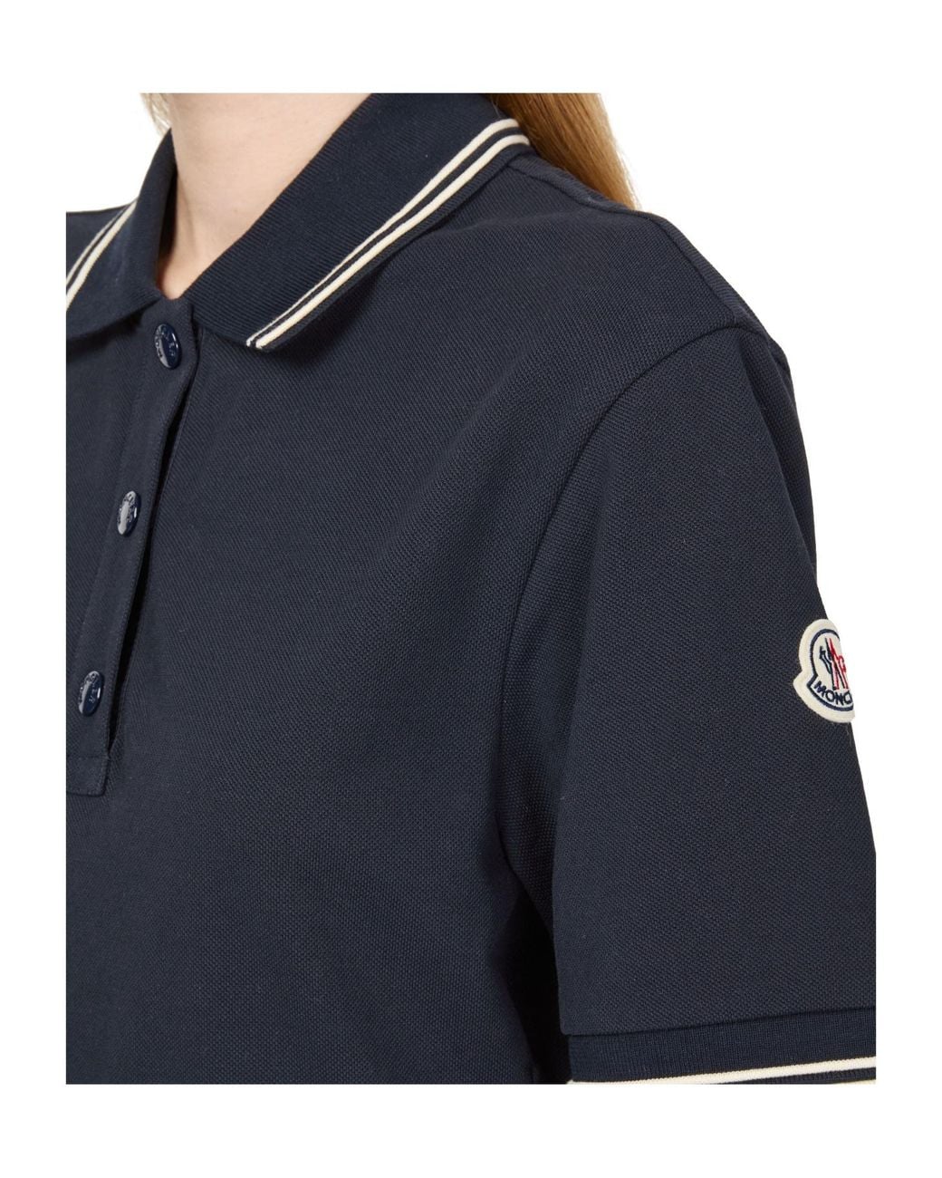 Moncler Blue Lapel Short-Sleeved Dress