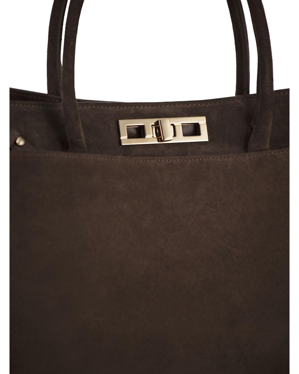 Fabiana Filippi Black Suede Leather Tote Bag