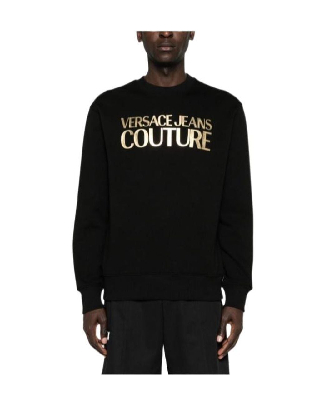 Versace Jeans Black Couture Logo Print Sweater for men