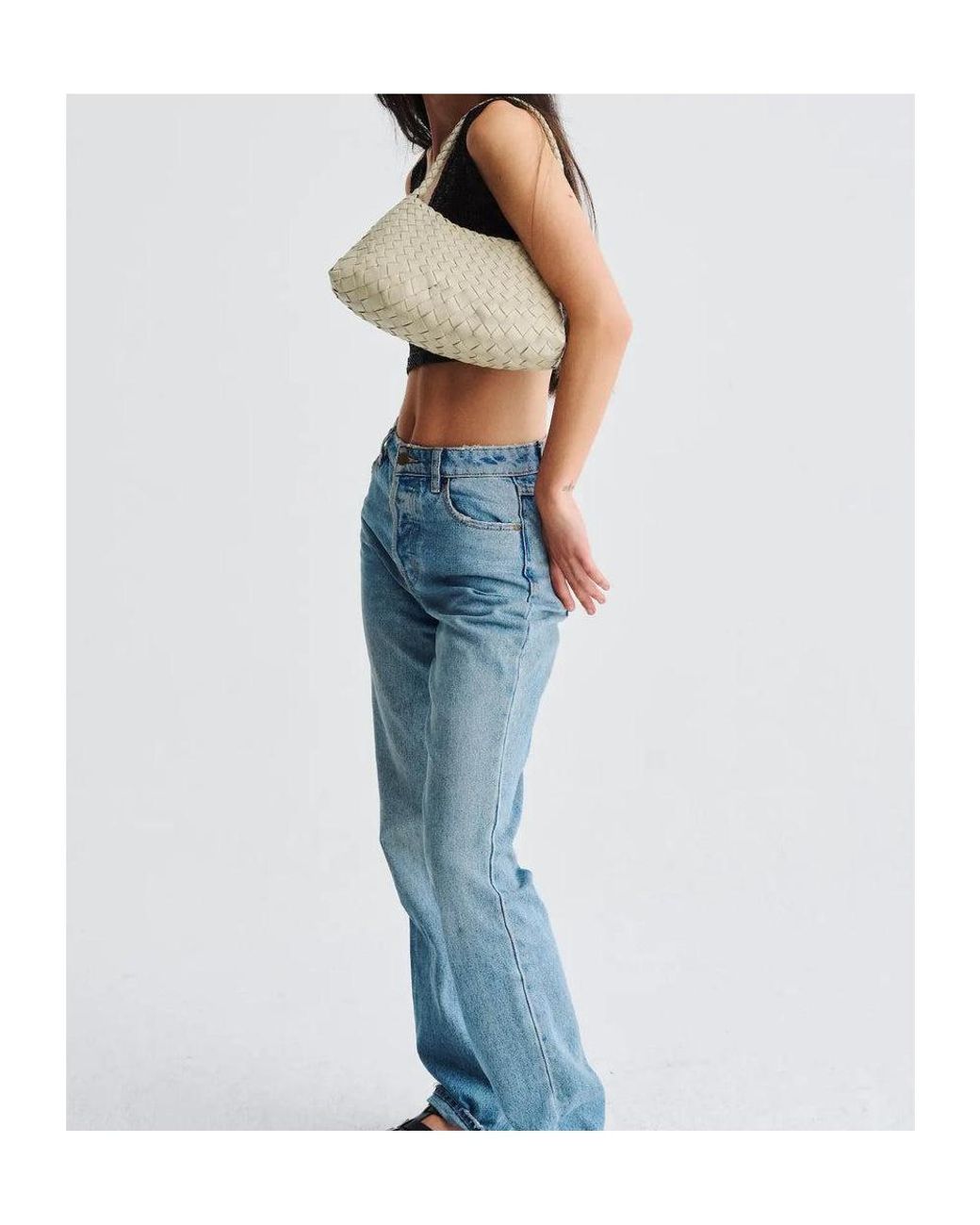Dragon Diffusion Natural Woven Crescent Shoulder Bag