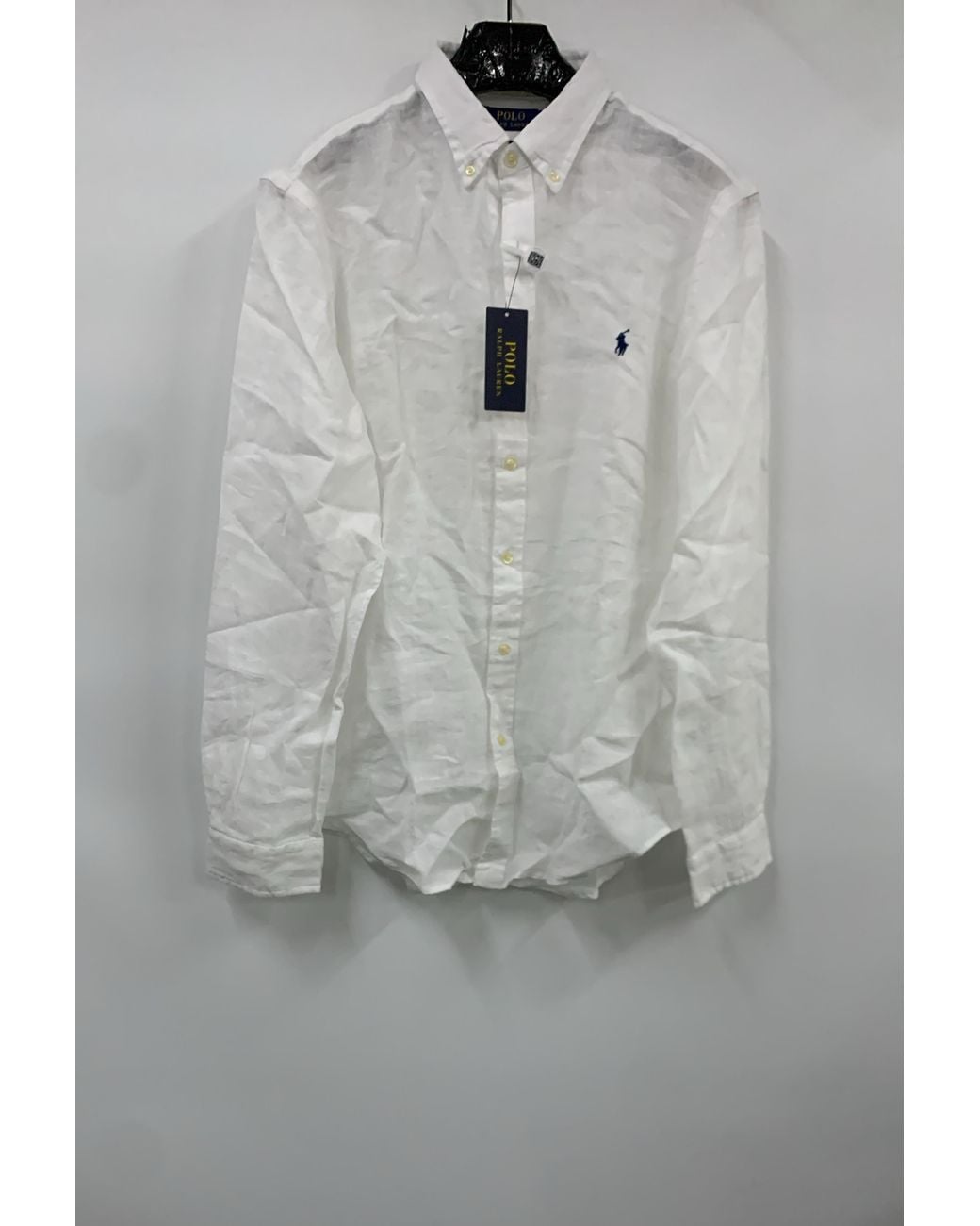 Ralph Lauren White Polo Logo Detailed Slim-Fit Shirt for men