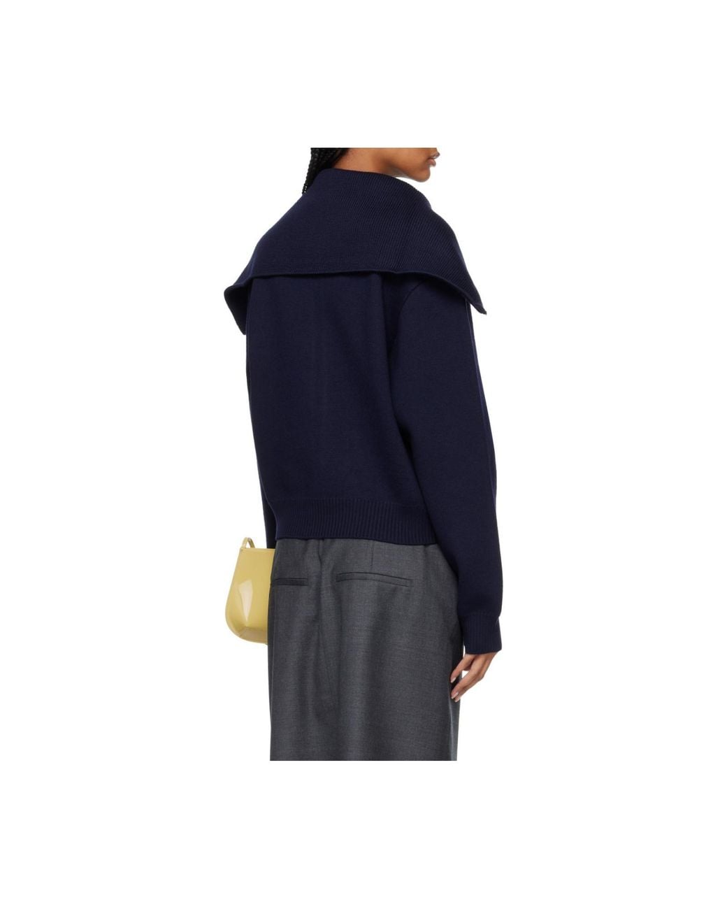Rohe Blue Two-Way Zip Sailor-Style Cardigan