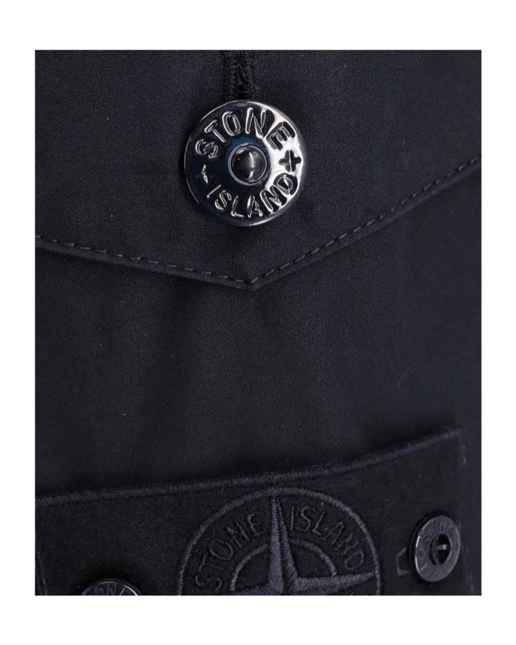 Stone Island Blue Ghost Logo Patch Shorts for men
