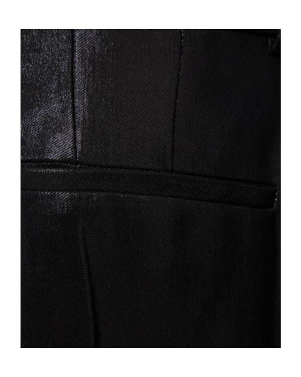 Mugler Black Shiny Wool Slouch Pants