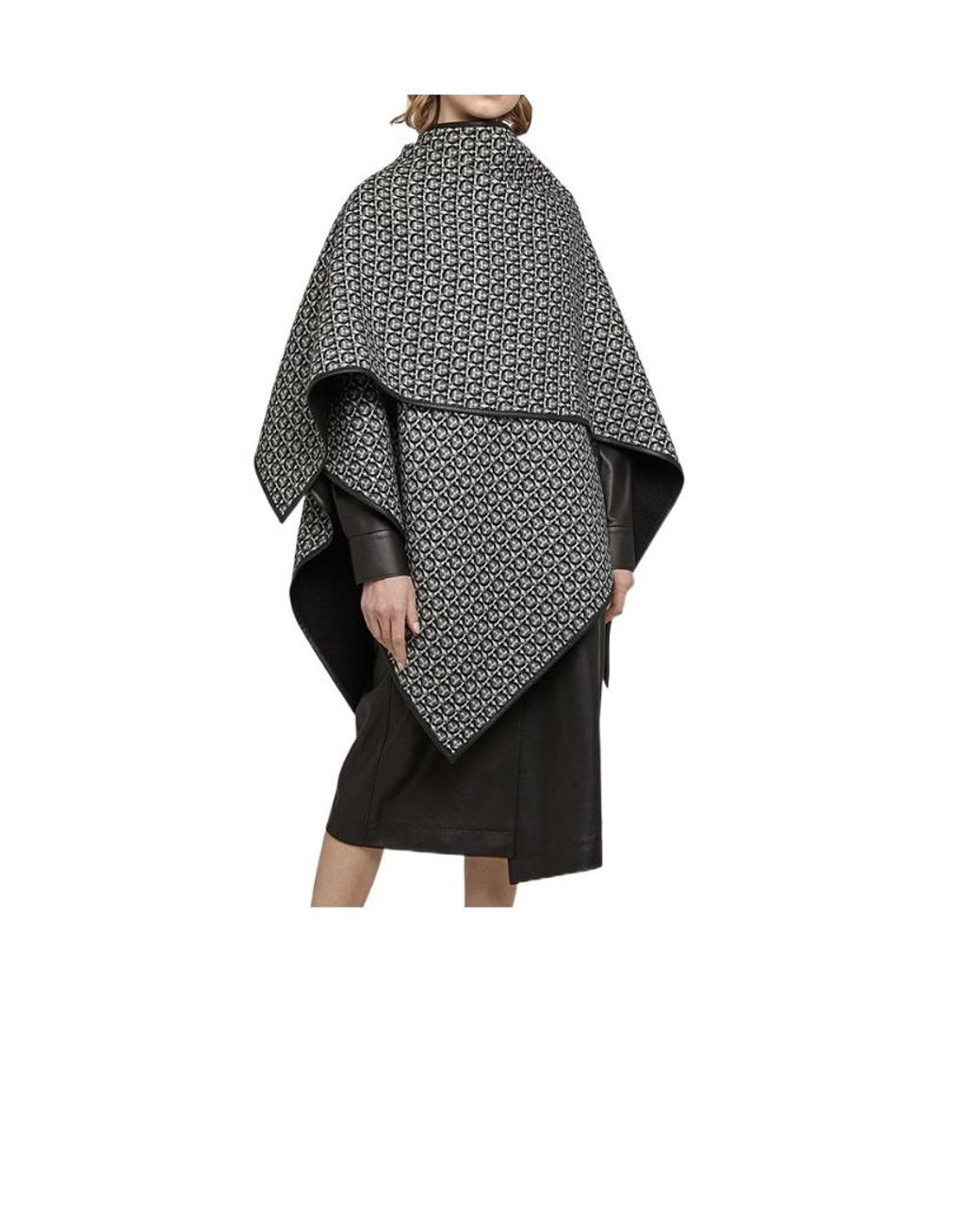 Ferragamo Black Ferragamo Gancini Reversible Knitted Cape