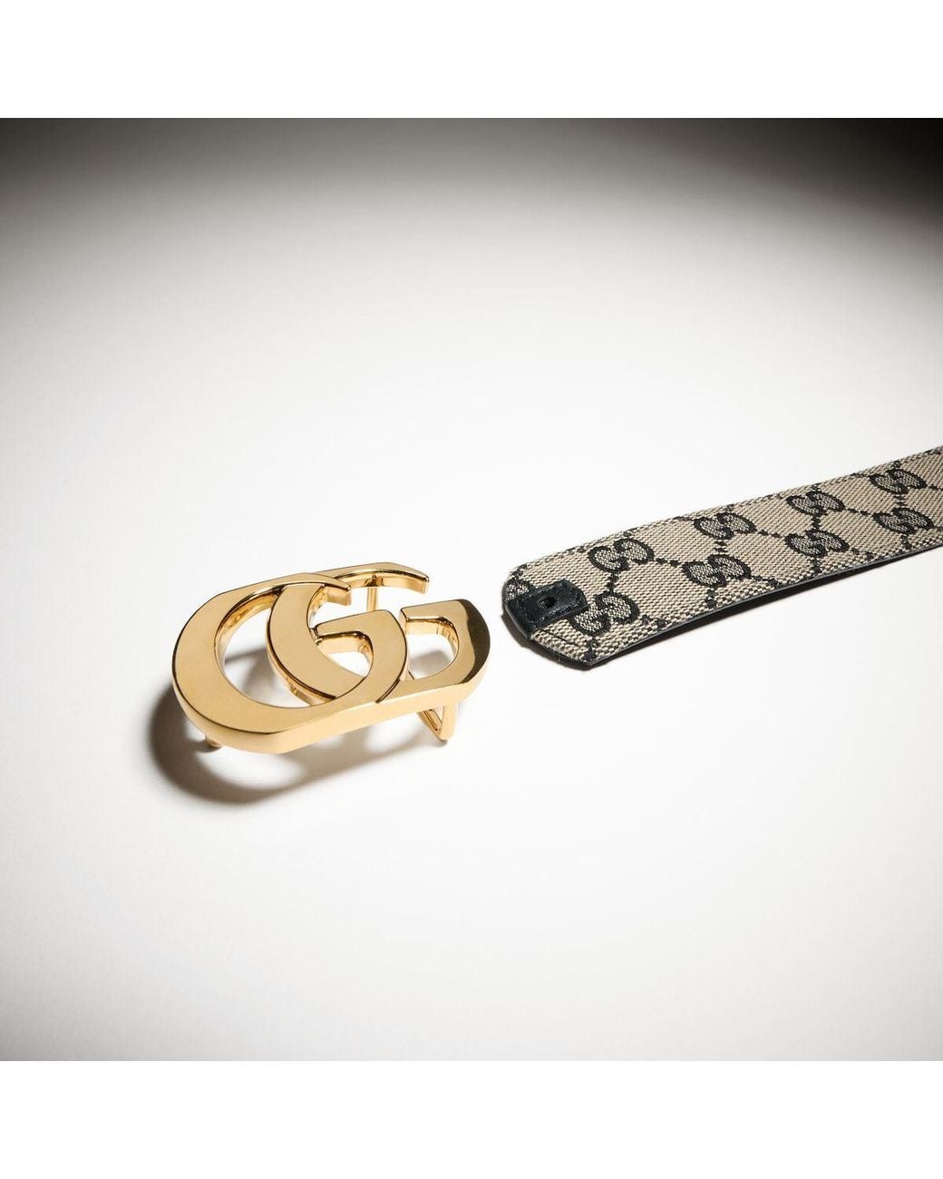 Gucci White Reversible Cut Gg Marmont Belt