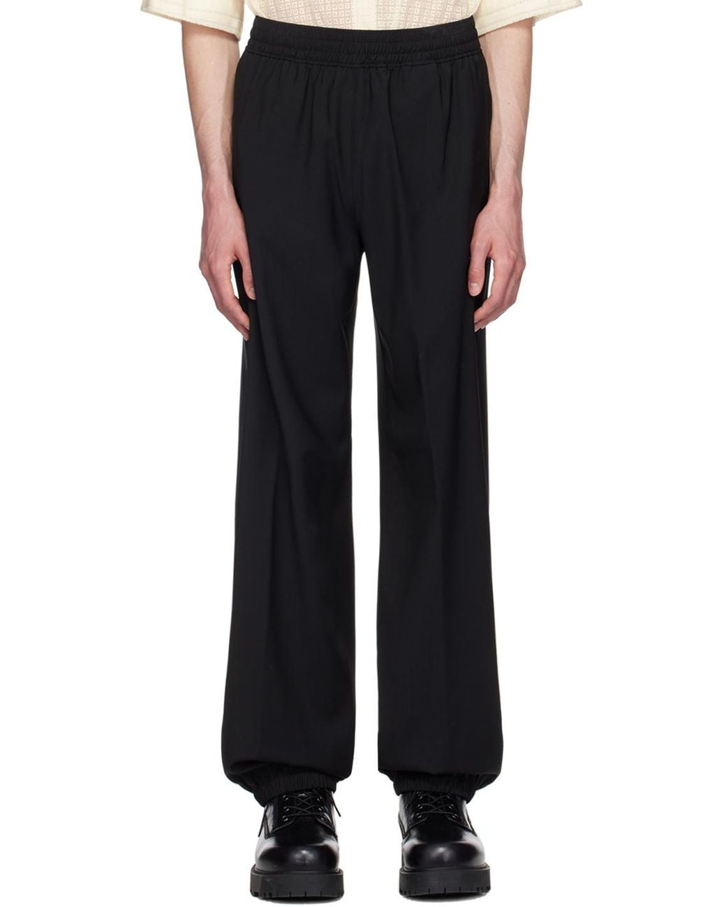 Givenchy Black 4G Plaque Mid-Rise Jogger Pants for men