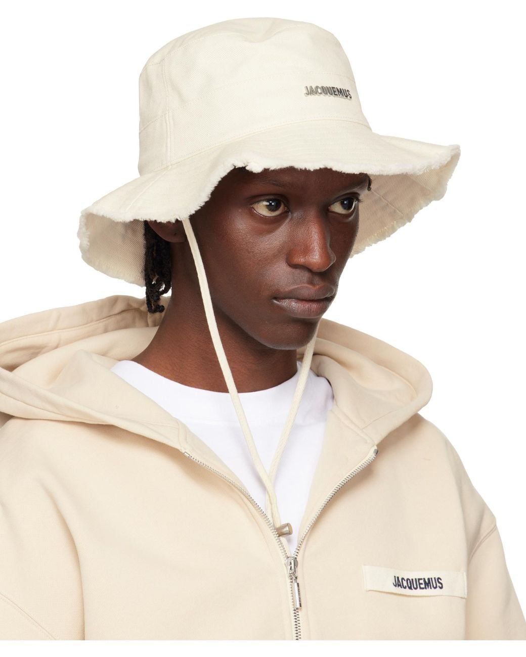 Jacquemus White Le Bob Artichaut Canvas Bucket Hat