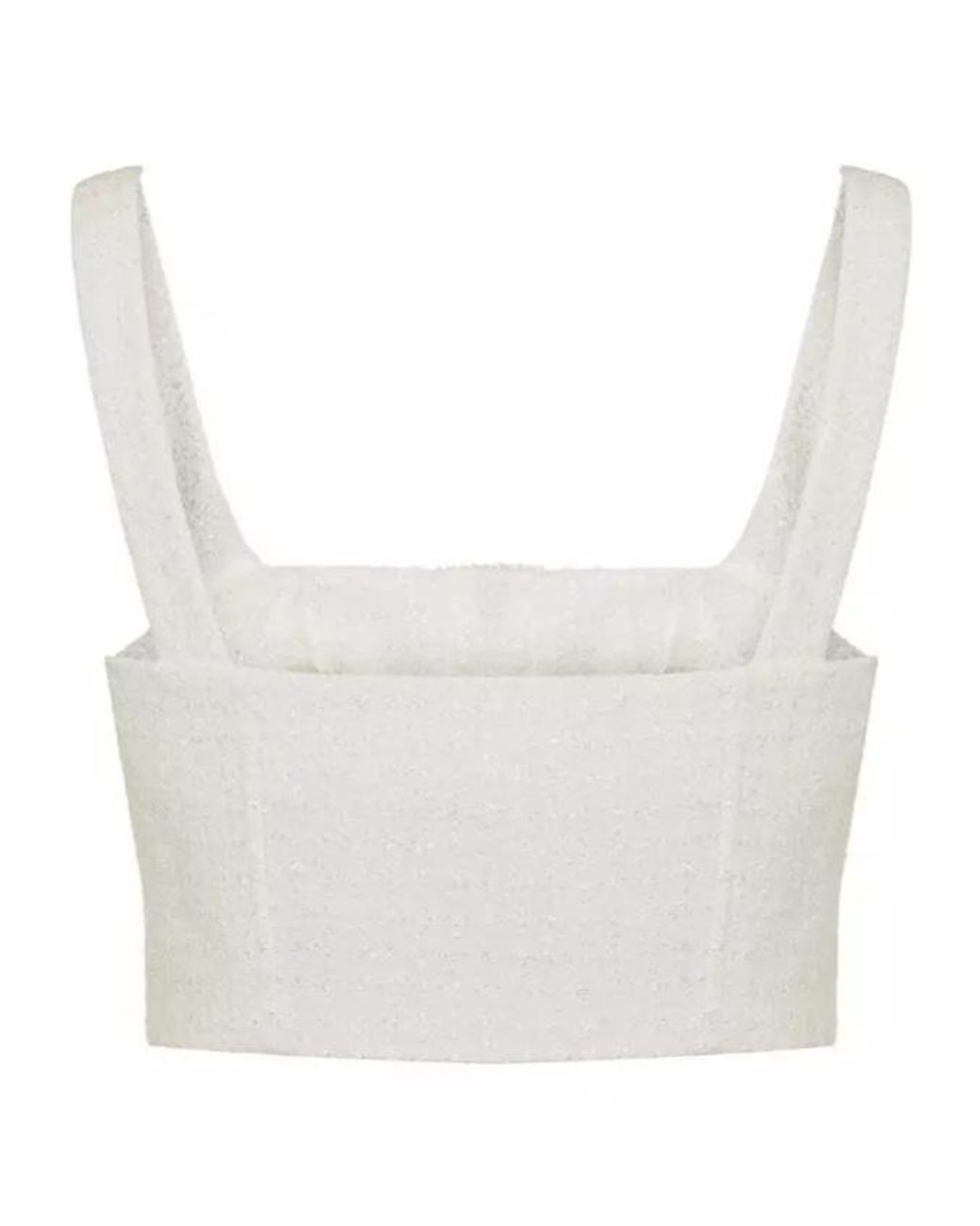 Alessandra Rich White Buttoned Sleeveless Top
