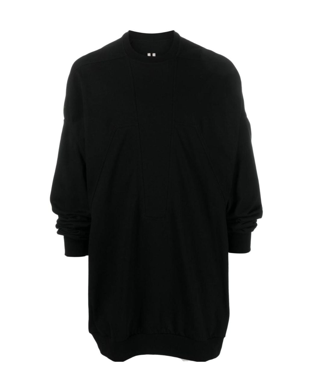 Rick Owens Black Splintered Peter Organic Cotton Jumper for men