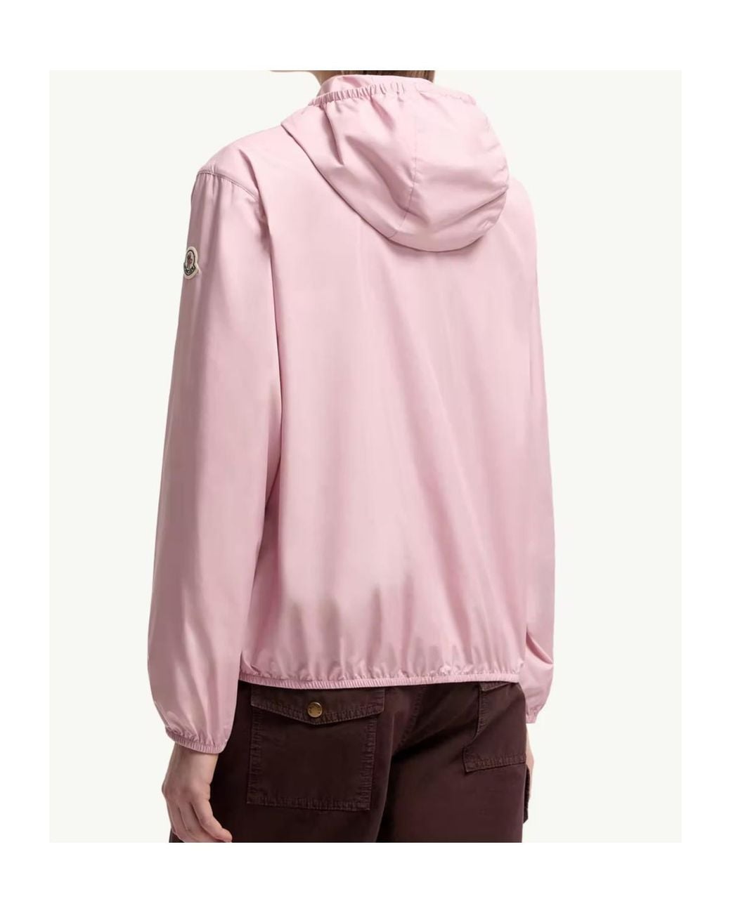 Moncler Pink Logo Patch Hooded Jacket