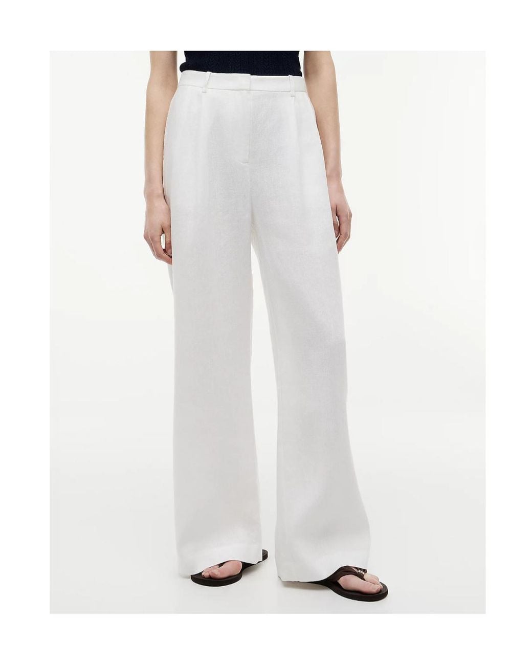 Tommy Hilfiger White Tailored Wide-Leg Trousers