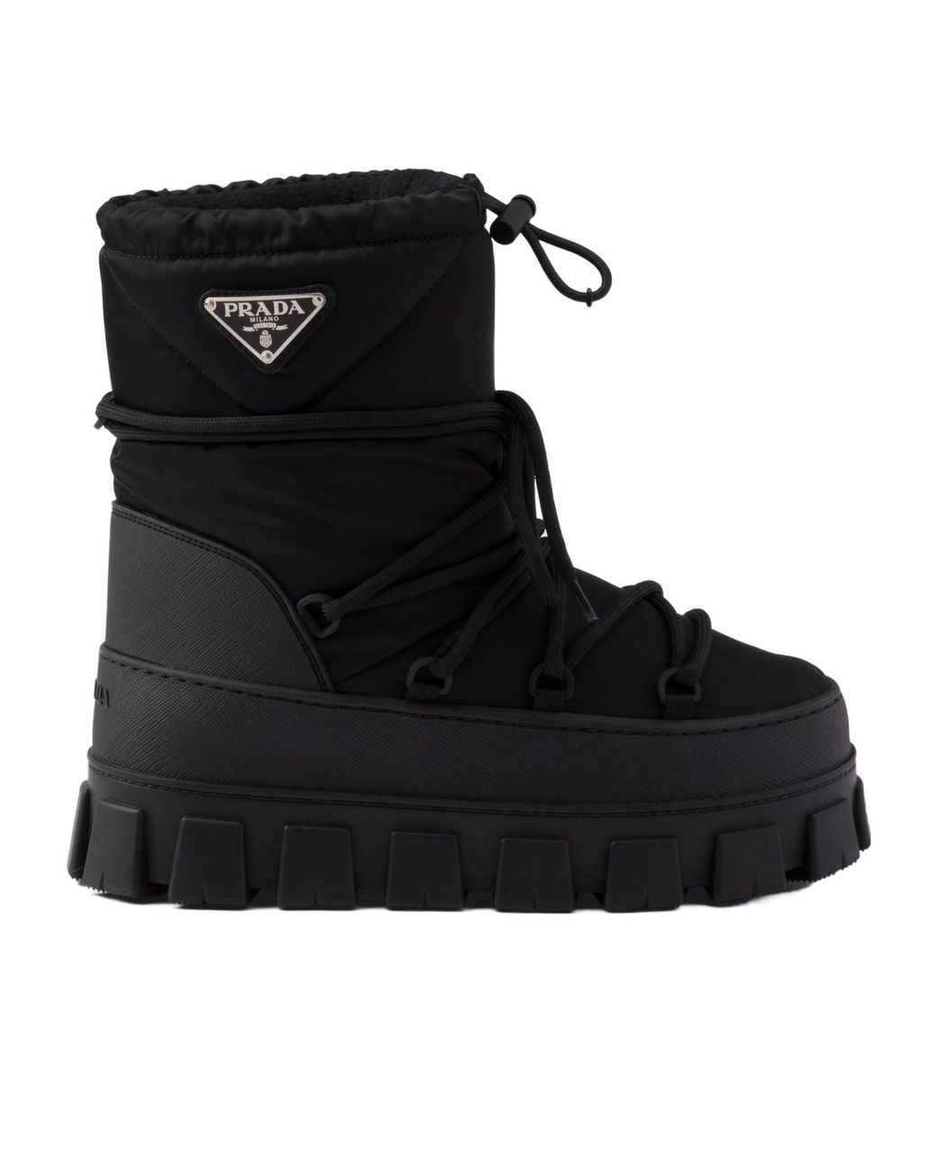 Prada Black Winter Nylon Platform Boots