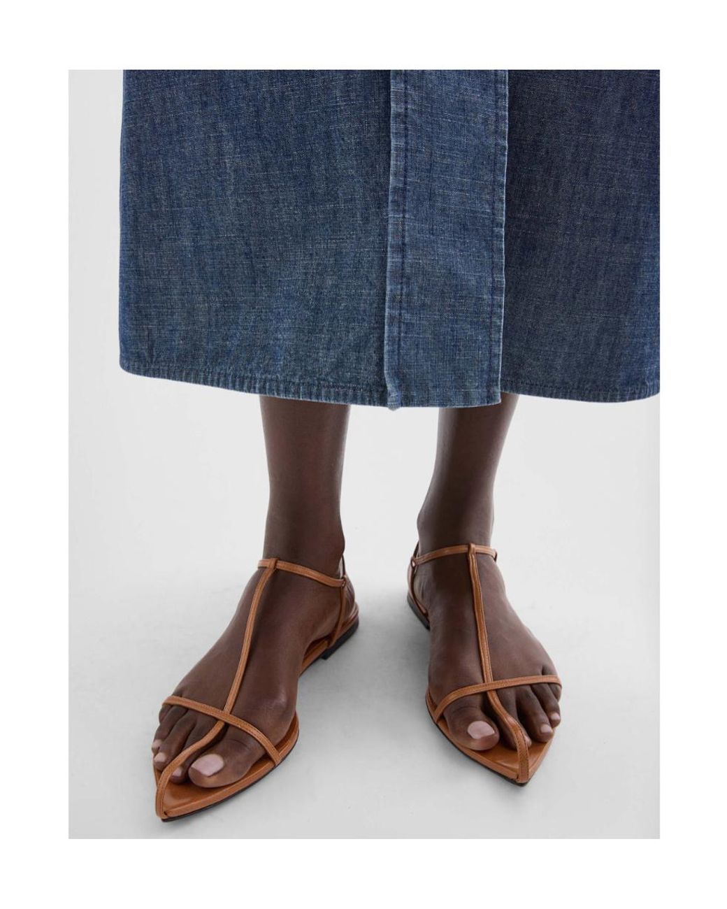 Jil Sander White Cage Flat Sandals