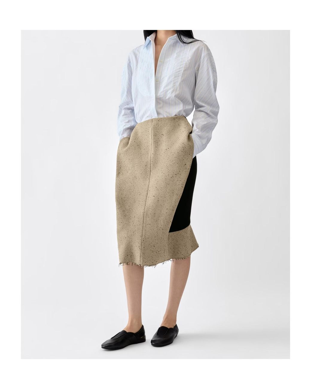 Jacquemus Gray The Paloma Panelled Midi Skirt