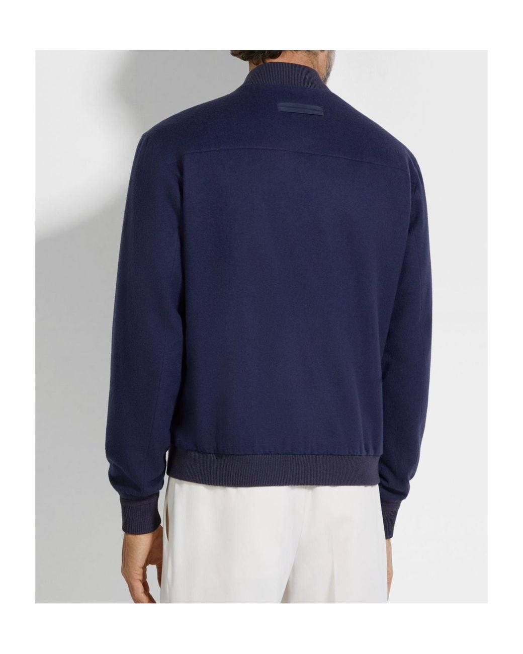 Zegna Blue Oasi Cashmere Bomber Jacket for men