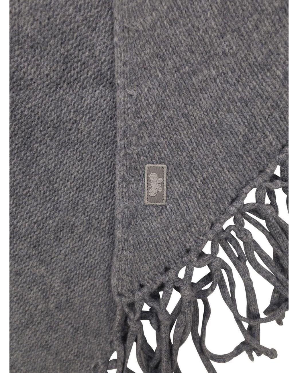 Weekend by Maxmara Gray Fringed Wool Shawl