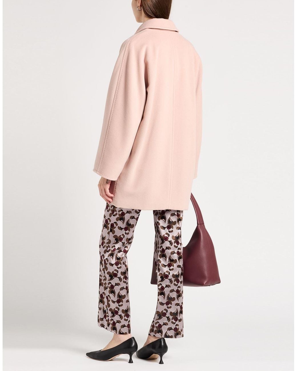 Max Mara Pink Double- Long-Sleeved Coat