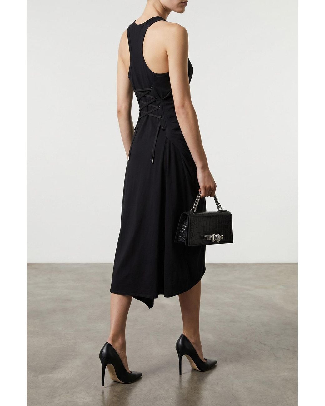 McQueen Black Corset Knitted Dress