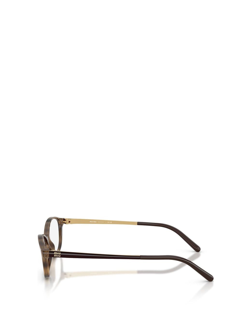 Miu Miu White Tortoiseshell-Effect Glasses