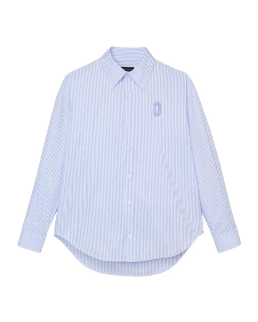 Marc Jacobs Blue Pop J Marc Striped Poplin Shirt