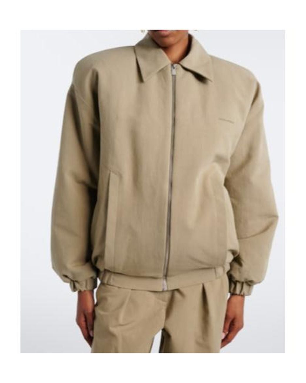 Magda Butrym Natural Cotton Twill Blouson Jacket
