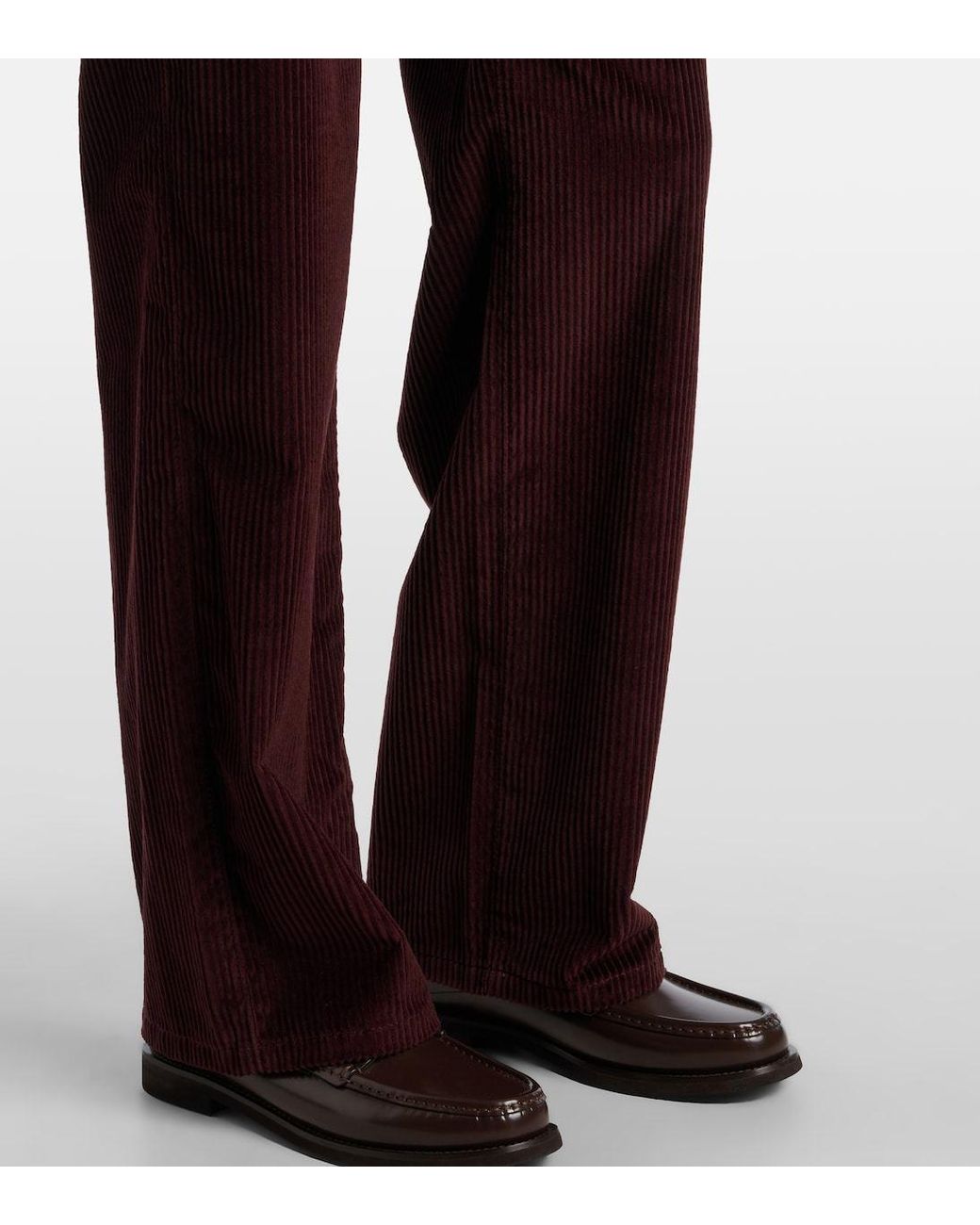 Brunello Cucinelli Purple Monili Corduroy Straight Pants