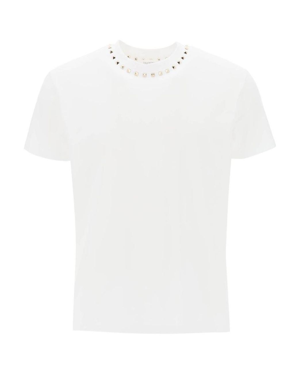 Valentino White Untitled Stud Crewneck T-Shirt for men