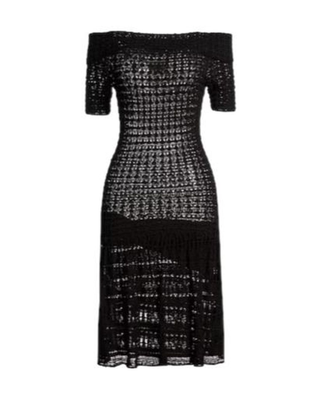 Isabel Marant Black Minimalist Off-Shoulder Knit Dress