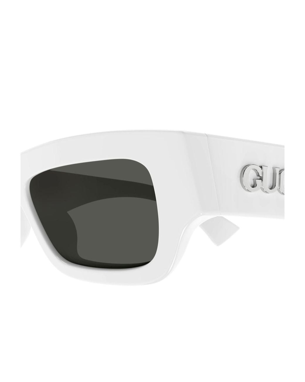 Gucci White Eyewear Rectangle Frame Sunglasses for men