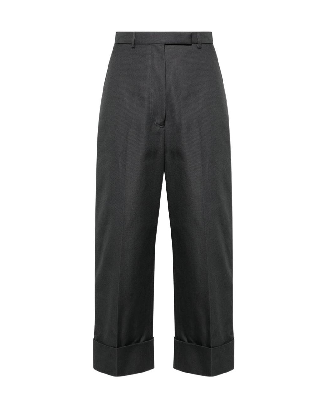 Thom Browne Gray High-Waisted Canvas Trousers