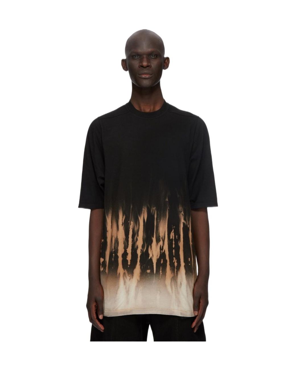 Rick Owens Black Crewneck Oversized-Fit T-Shirt for men